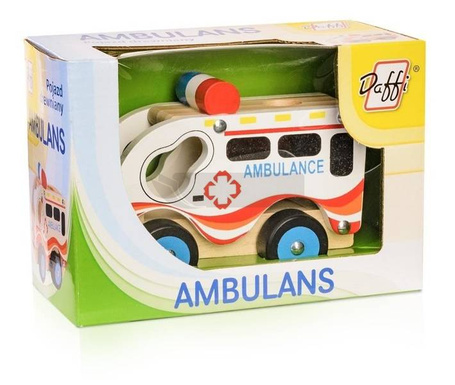 Drewniane auto - ambulans