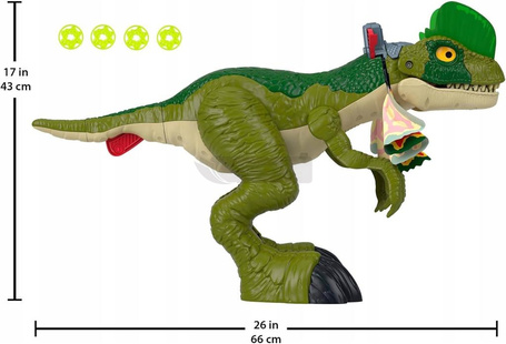 IMAGINEXT JURASSIC WORLD DINOZAUR Dilophosaurus 66 cm figurka interaktywna HVY16