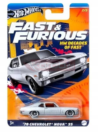 HOT WHEELS FAST AND FURIOUS HW DECADES OF FAST 2/5 '70 CHEVROLET NOVA SS HRW42