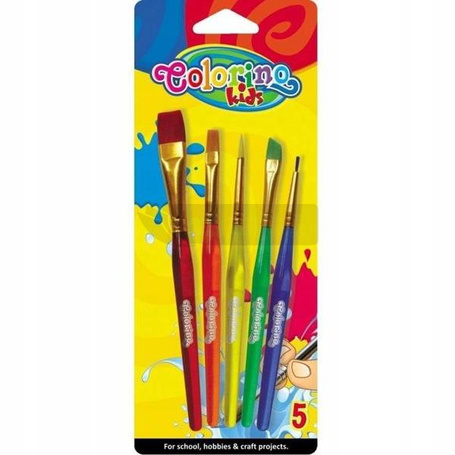 COLORINO KOLOROWE PĘDZELKI do farb kleju 5 szt 32599