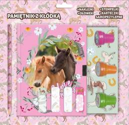 Pamiętnik z kłódką Konie 24 DERFORM