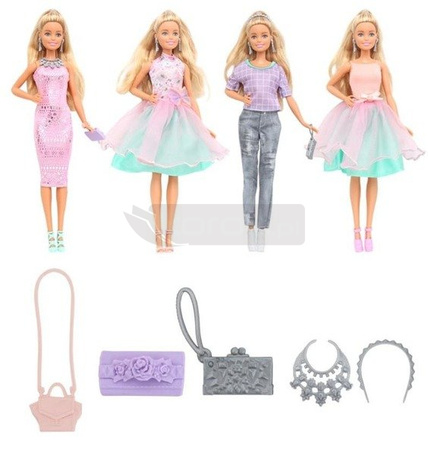 Lalka Barbie z zestawem ubrań i naklejkami DVJ64