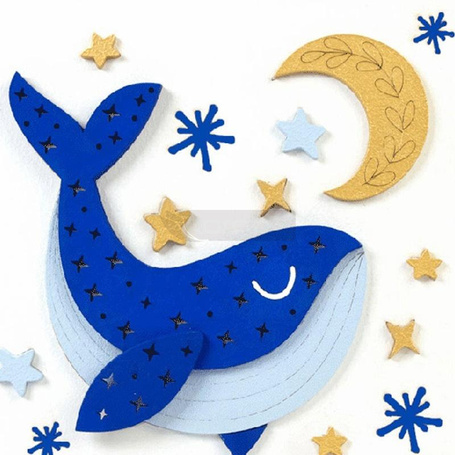 Zestaw kreatywny 3D Wieloryb 18x18cm