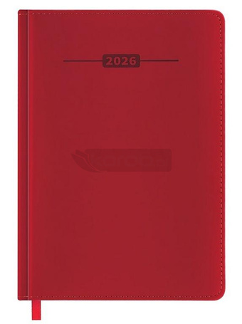 Kalendarz książkowy 2026 A5 czerwony EASY