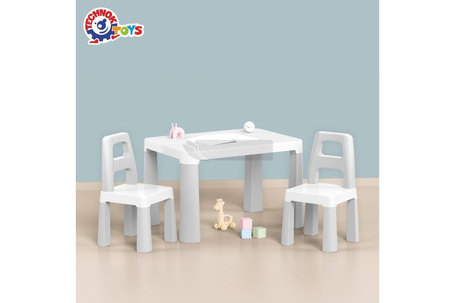 Stół dziecięcy biały z dwoma krzesełkami