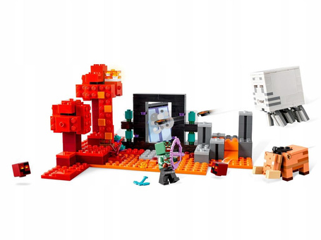 LEGO MINECRAFT 21255 ZASADZKA W PORTALU DO NETHERU, zestaw klocków +8 lat