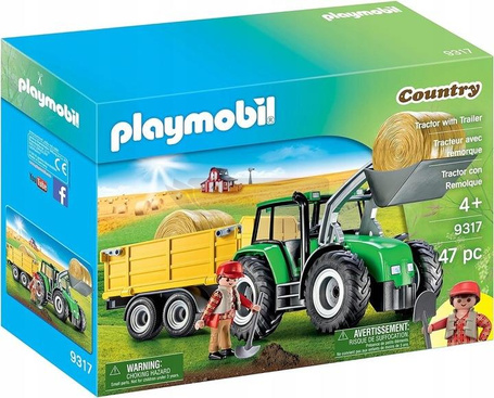 PLAYMOBIL COUNTRY FARMA 9317 TRAKTOR Z PRZYCZEPĄ zestaw dla dzieci +4 lata