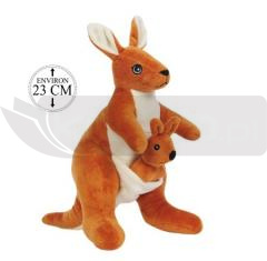 Pluszowy Bozami Kangur z młodym 23cm+mały 9 cm