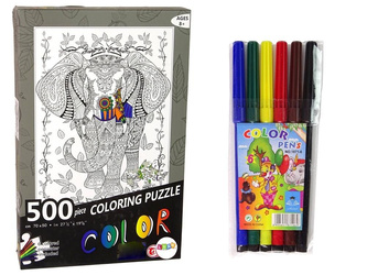 Puzzle 500 do kolorowania Słoń