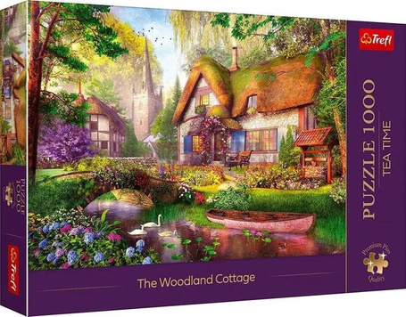 Puzzle 1000 Urocza chatka w lesie TREFL