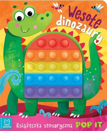 Książeczka sensoryczna z POP IT.Wesołe dinozaury