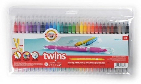 Flamastry Twins dwustronne 30 kolorów