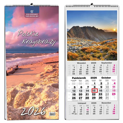 Kalendarz 2026 trójdzielny 13 planszowy Pejzaże