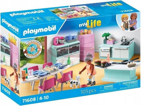 PLAYMOBIL MY LIFE 71608 Kuchnia z jadalnią, zestaw do zabawy +4 lata