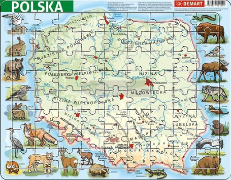 Puzzle ramkowe - Polska fizyczna