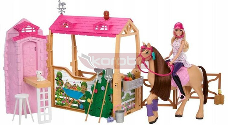 LALKA BARBIE MALIBU STAJNIA zestaw z serialu "Zagadki Barbie: Wielki pościg HXJ44