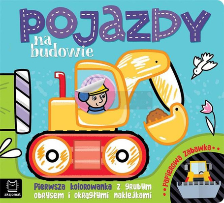 Pojazdy na budowie.. kolorowanka z grubym obrysem