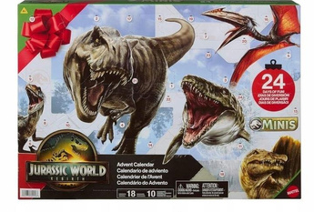 JURASSIC WORLD ODRODZENIE KALENDARZ ADWENTOWY 2025, figurki dinozaurów JGB67