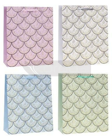 Torebka ozdobna 26x32x10cm hot-stamp mix ROZETTE