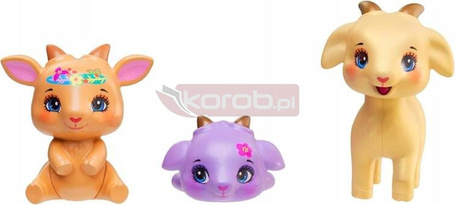 ENCHANTIMALS ZESTAW RODZINA KÓZEK lalka Golita Goat + 3 zwierzątka HXC00