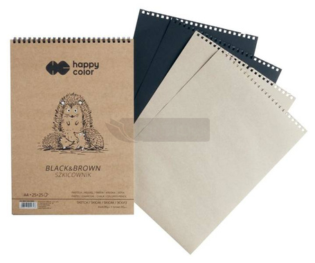 Szkicownik na spirali A4/50K Black&Brown