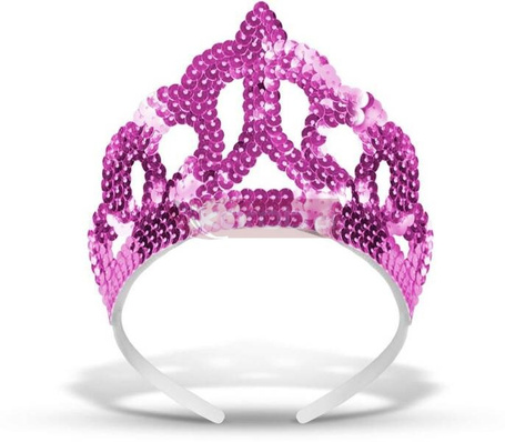 Tiara z cekinami różowa