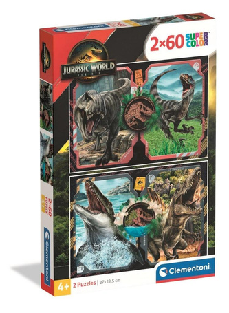 Puzzle 2x60 Super kolor Jurassic World