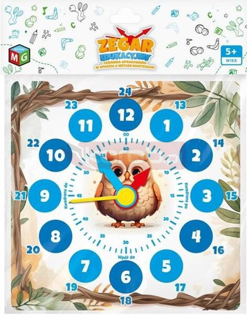 Zegar edukacyjny Sowa