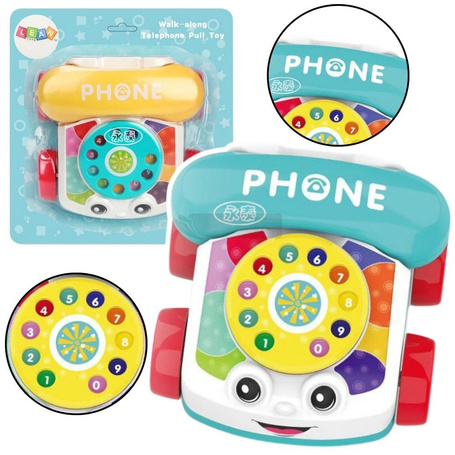 Telefon na kółkach do ciągnięcia kolorowy