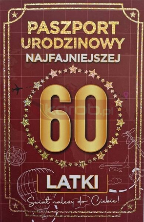 Karnet Urodziny 60 Nowy paszport damskie