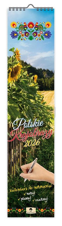 Kalendarz 2026 paskowy wąski polskie krajobrazy
