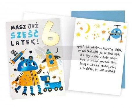 Karnet Urodziny 6 roboty