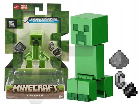 MINECRAFT figurka z gry w pikselowym stylu CREEPER + akcesoria HTL80