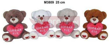 Miś z sercem 25cm MIX