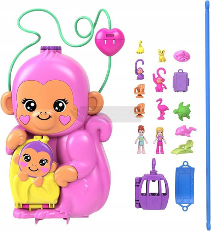 LALKA POLLY POCKET TOREBKA MAŁPKA zestaw do zabawy dla dzieci +4 lata HWP04