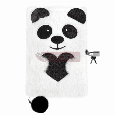 Pamiętnik pluszowy z kłódką Panda DERFORM