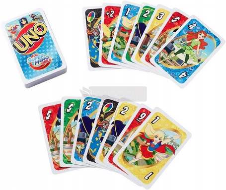 GRA KARTY UNO UNO DC SUPER HERO GIRL gra rodzinna FDJ16