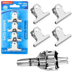 Klipsy metalowe biurowe 4szt 50mm