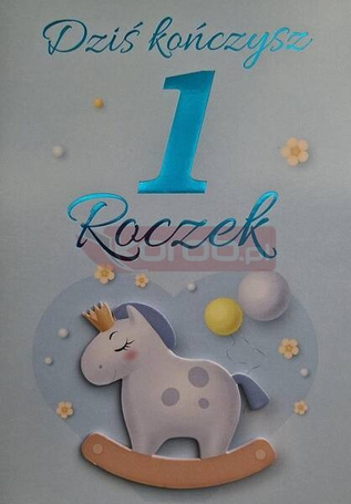 Karnet Urodziny Roczek chłopiec