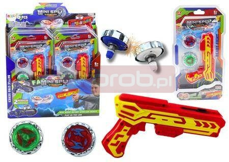 Zestaw pistolet wyrzutnia 2 metalowe krążki czerw