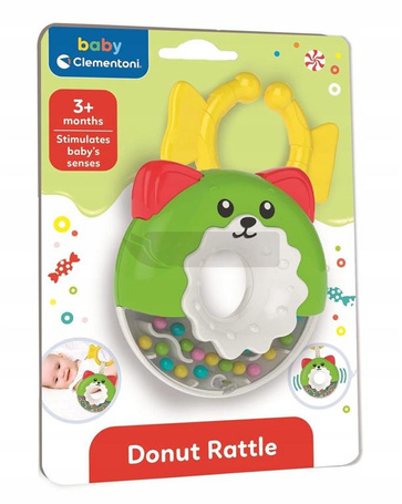 CLEMENTONI GRZECHOTKA DONUT grzechotka sensoryczna dla maluszka +3 m-ce 17570