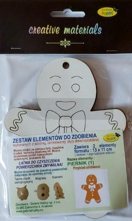 Zestaw elementów do zdobienia Piernik BN 13x11cm