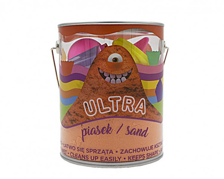Piasek UltraPiasek puszka 900g 4 duże foremki 2 narzędzia pomarańczowy Muffinki