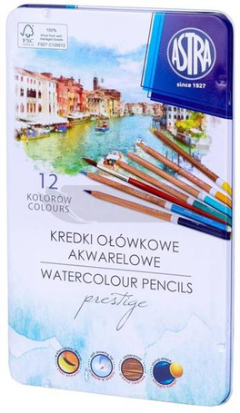 Kredki akwarelowe Prestige 12 kolorów ASTRA