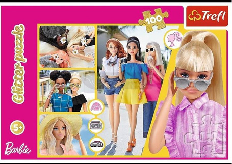 Puzzle 100 Glitter Brokatowa Barbie TREFL