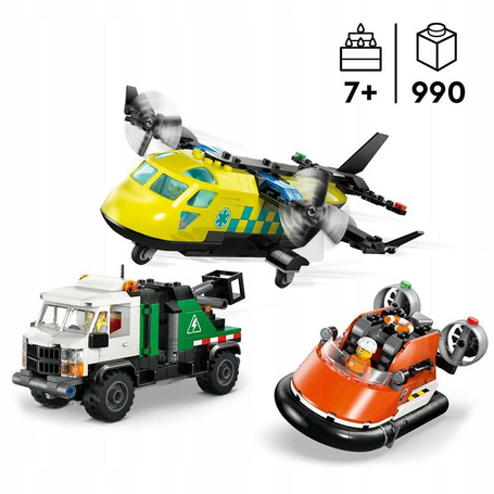LEGO CITY 60505 Zestaw z samolotem, ciężarówką serwisową i poduszkowcem