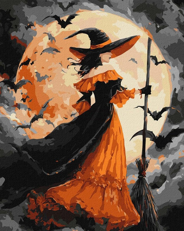 Malowanie po numerach - Czarownica przy księżycu