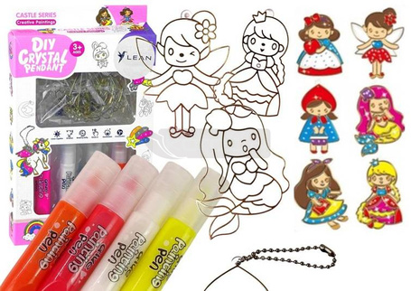 Witraże zawieszki DIY księżniczki 6szt