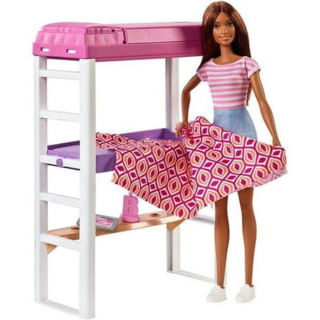 Lalka Barbie łóżko i biurko 2 w 1
