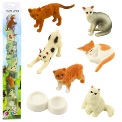 Zestaw mini figurki koty 4-6cm 7szt